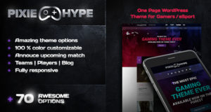 PixieHype | Eine Seite WordPress Template für Gamer / eSport